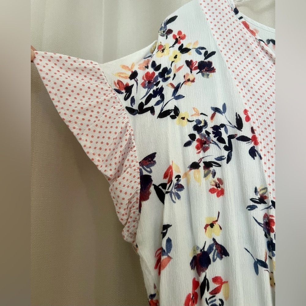 Como Vintage Floral & Polka Dot Boho Blouse Women’s XL - Picture 4 of 6